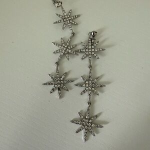 Amazon Elegant Silver Starburst Earrings